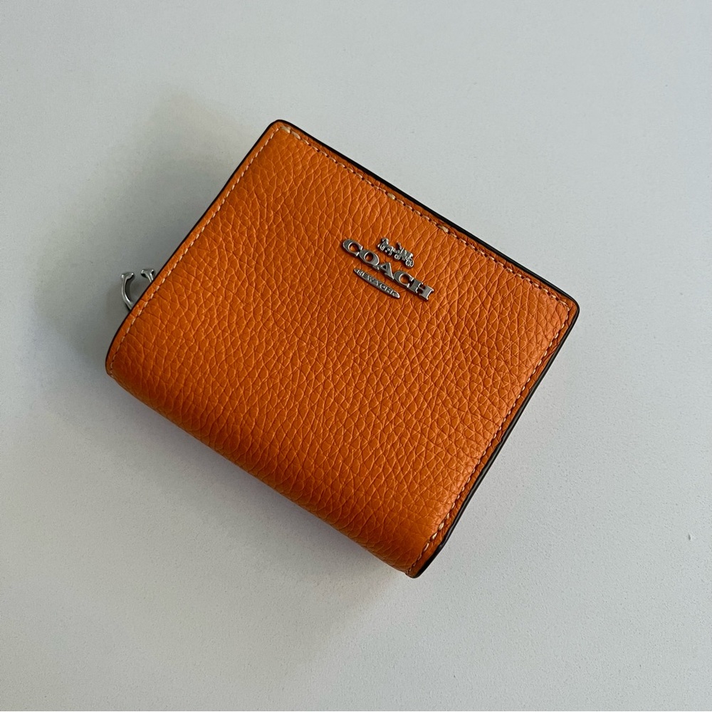 Coach Snap Wallet with Charm in Orange (NEW)